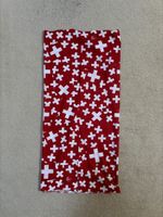 Buff multifunction scarf Swiss cross pattern red white