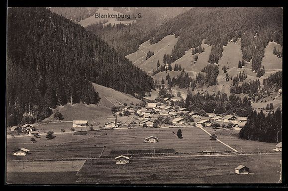 Cartoline postali: AK Blankenburg i. S., Ortsansicht im Tal – Usato da Berlin venduto da bartko-reher