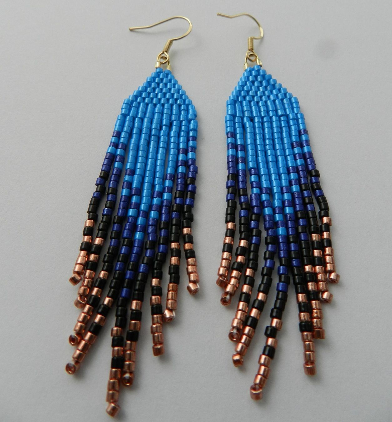 Orecchini pendenti & Orecchini a lobo: Fringe Earrings Blue /Fransen Ohrringe blau – Nuovo (secondo la descrizione) da Zürich venduto da ChicElegance_Jewelry 4