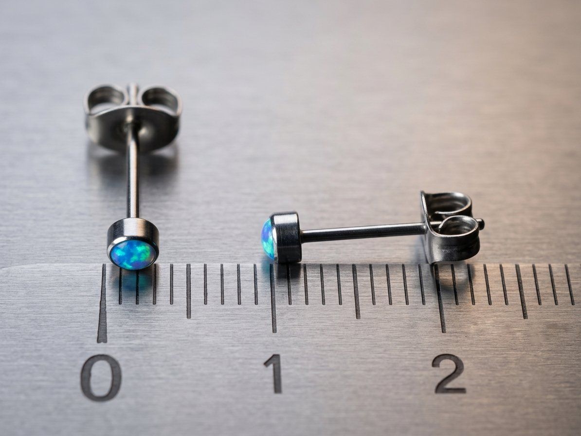 Orecchini pendenti & Orecchini a lobo: Titanium-Ohrstecker mit Opal / 3 mm – Nuovo e nell'imballaggio originale da Matten b. Interlaken venduto da kero71 4