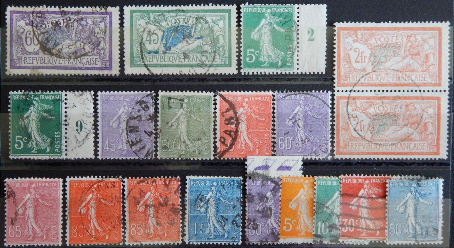 Tutti i francobolli: Frankreich ex. Kat. 122-168 1906/24 – Usato da Zürich venduto da Muehlekauf