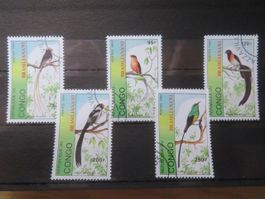 Vögel Kongo Satz Mi 1392-96 gestempelt