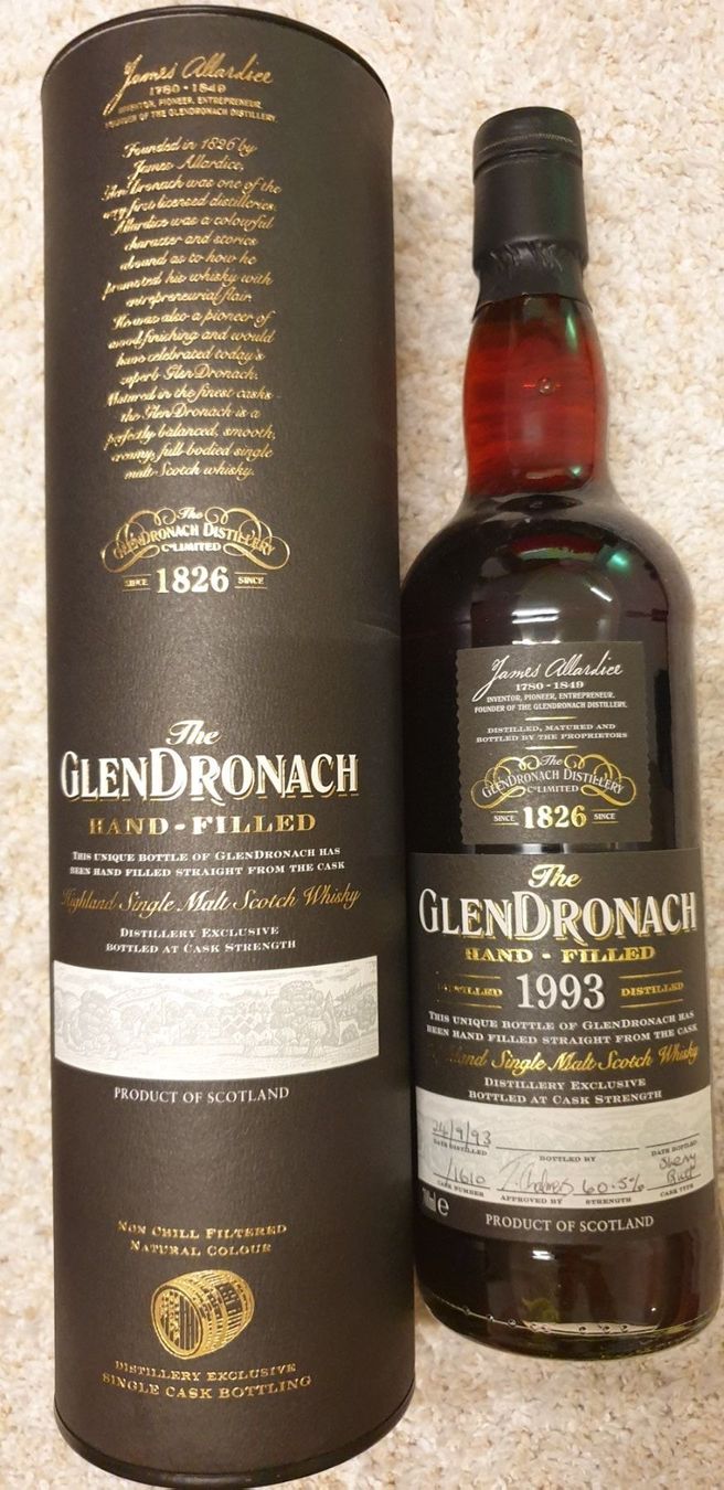 Glendronach Bevande alcoliche: GlenDronach 1993 Hand Filled Sherry Butt – Nuovo e nell'imballaggio originale da Rorschacherberg venduto da proudschweiz