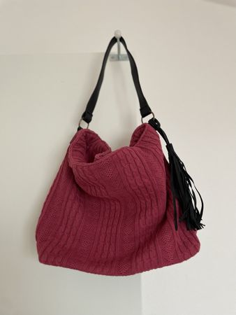 🆕 Sac à main  rouge tricot ,style boho, neuf