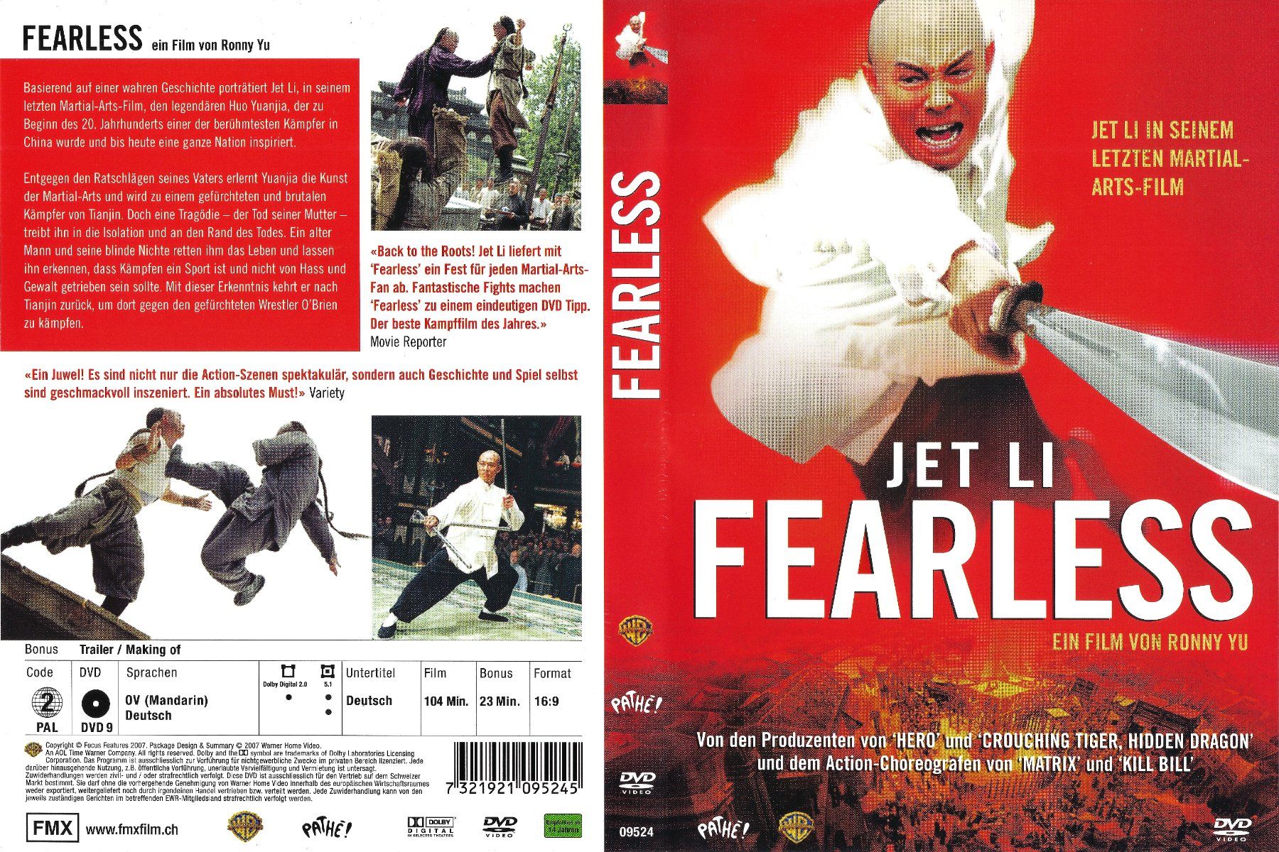 Tutti i DVDs: Fearless – Usato da Zürich venduto da Cineasten