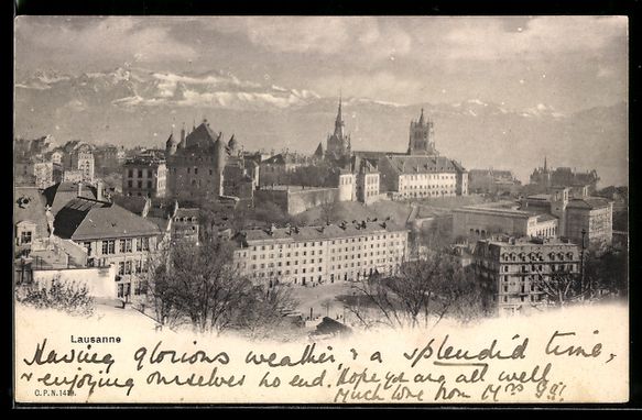 Cartoline postali: AK Lausanne, Teilansicht mit Schloss – Usato da Berlin venduto da bartko-reher