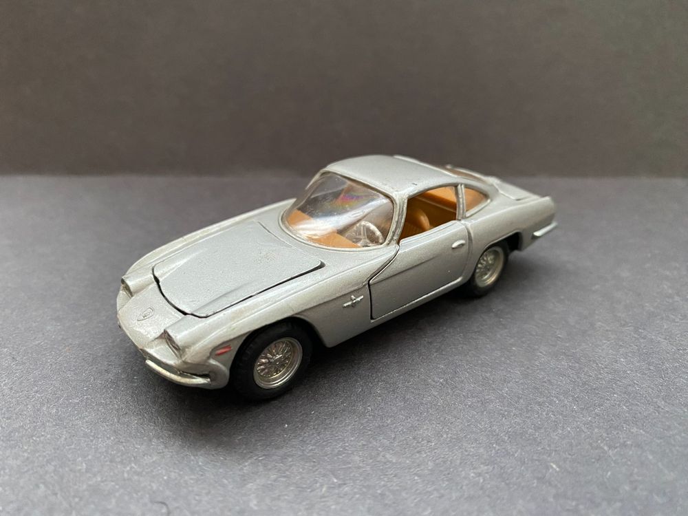 Lamborghini 350 GT 1/43 Politoys – Gris Métal – Miniature Solido Ancienne – Très Bel état