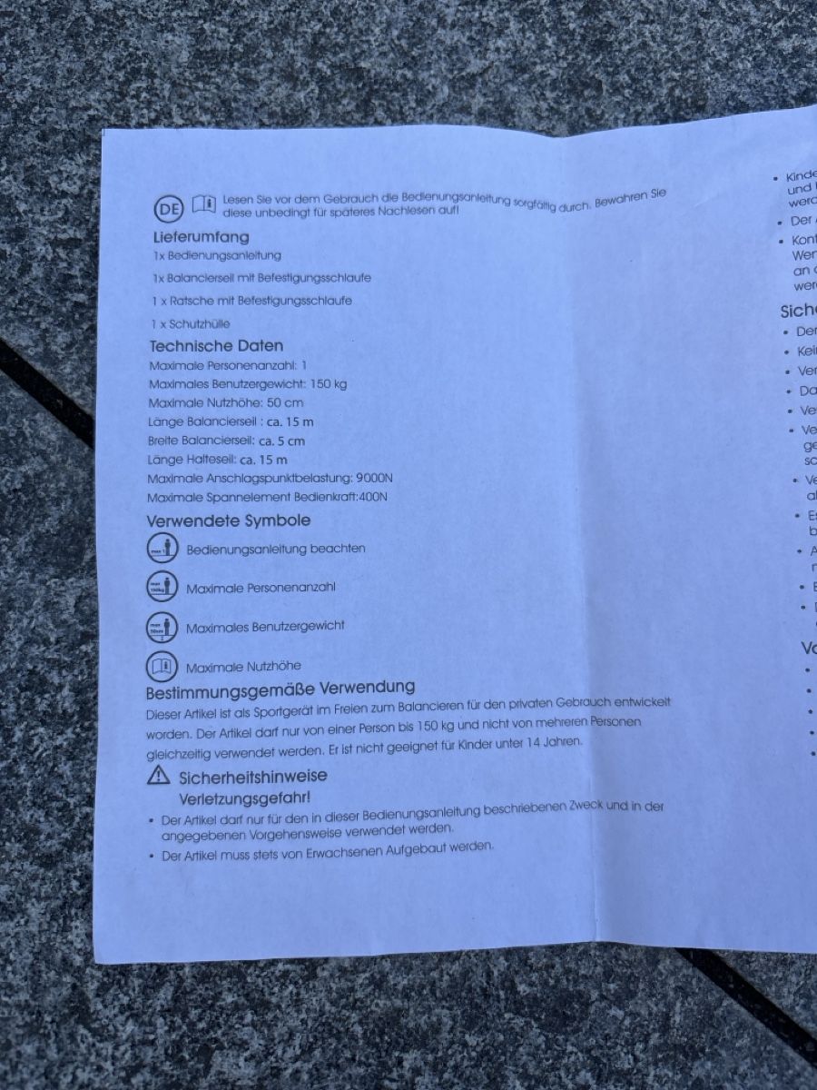 Slackline: Slackline Set mit Ratschensystem, 15m – Gebraucht aus Bubikon von Ultima2 3