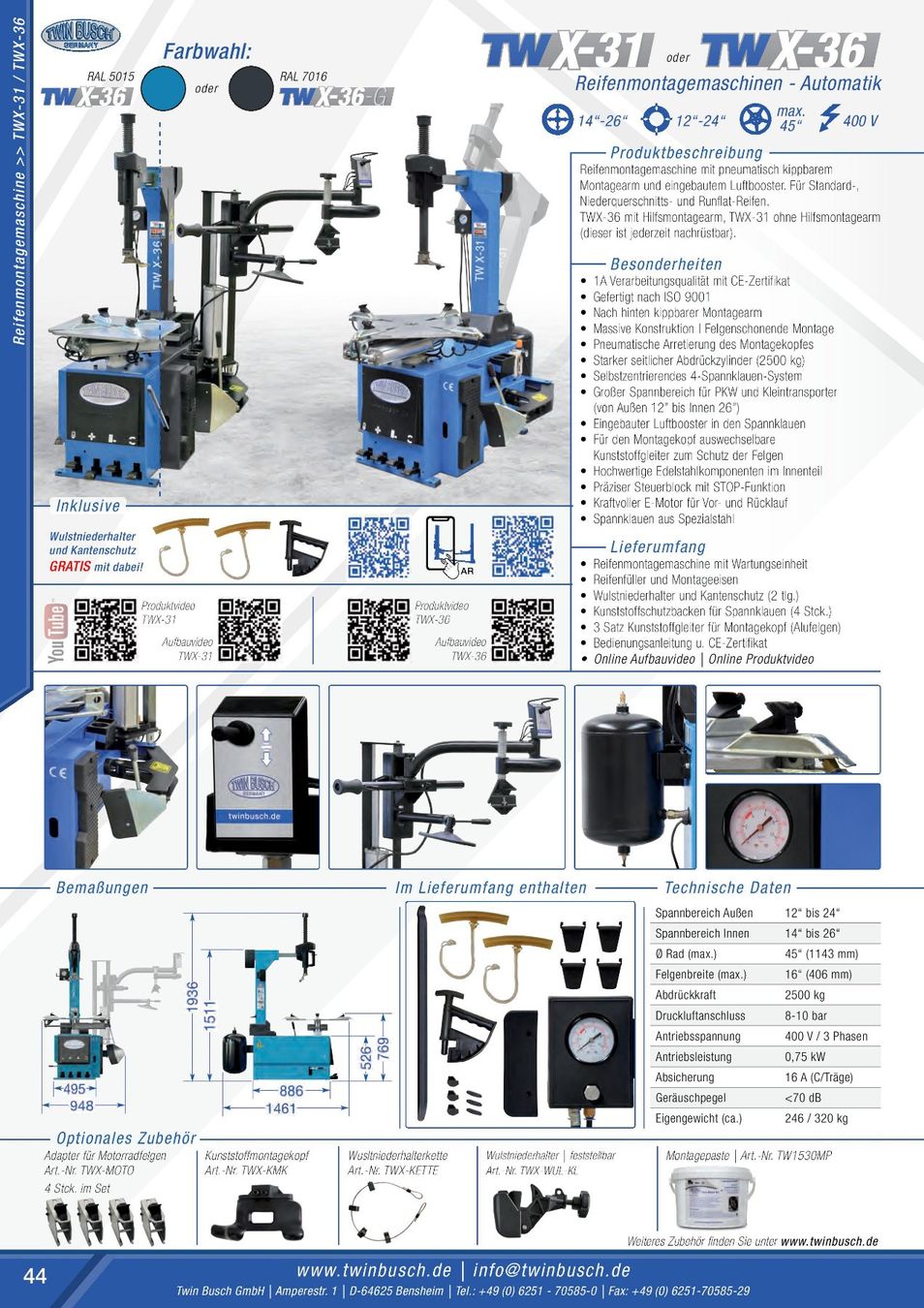 Twin Busch Tutte le macchine: Reifenmontage Set Pro Plus !!!Versandkostenfrei!!! – Nuovo e nell'imballaggio originale da Rüthi (Rheintal) venduto da Toptool 1