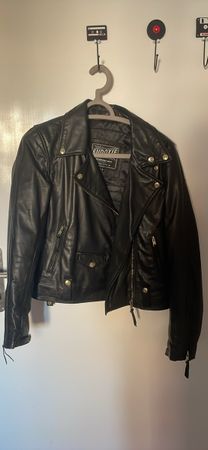 Blouson en cuir noir Eudoxie taille S, comme neuf!
