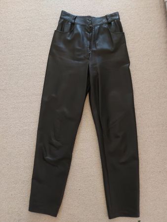 Designerhose Leder Damen scharz Gr. XS