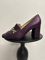 Högl Glitzer Pumps lila Gr. 38  Leder