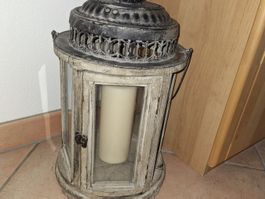 LANDHAUS STYL METTAL HOLZ LATERNE