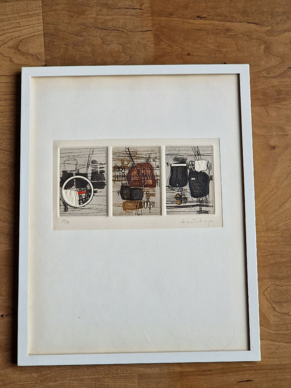 Poster & Bilder: Moderne Collage, nummeriertes Exemplar, Holzrahmen – Gebraucht aus Seon von Eva_worldwide