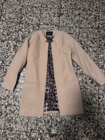 Mantel Oshum beige mit Leopardenmuster Grösse M