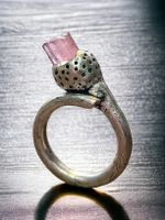 Ring Silber mit rosa Turmalin, Gr. 54.5