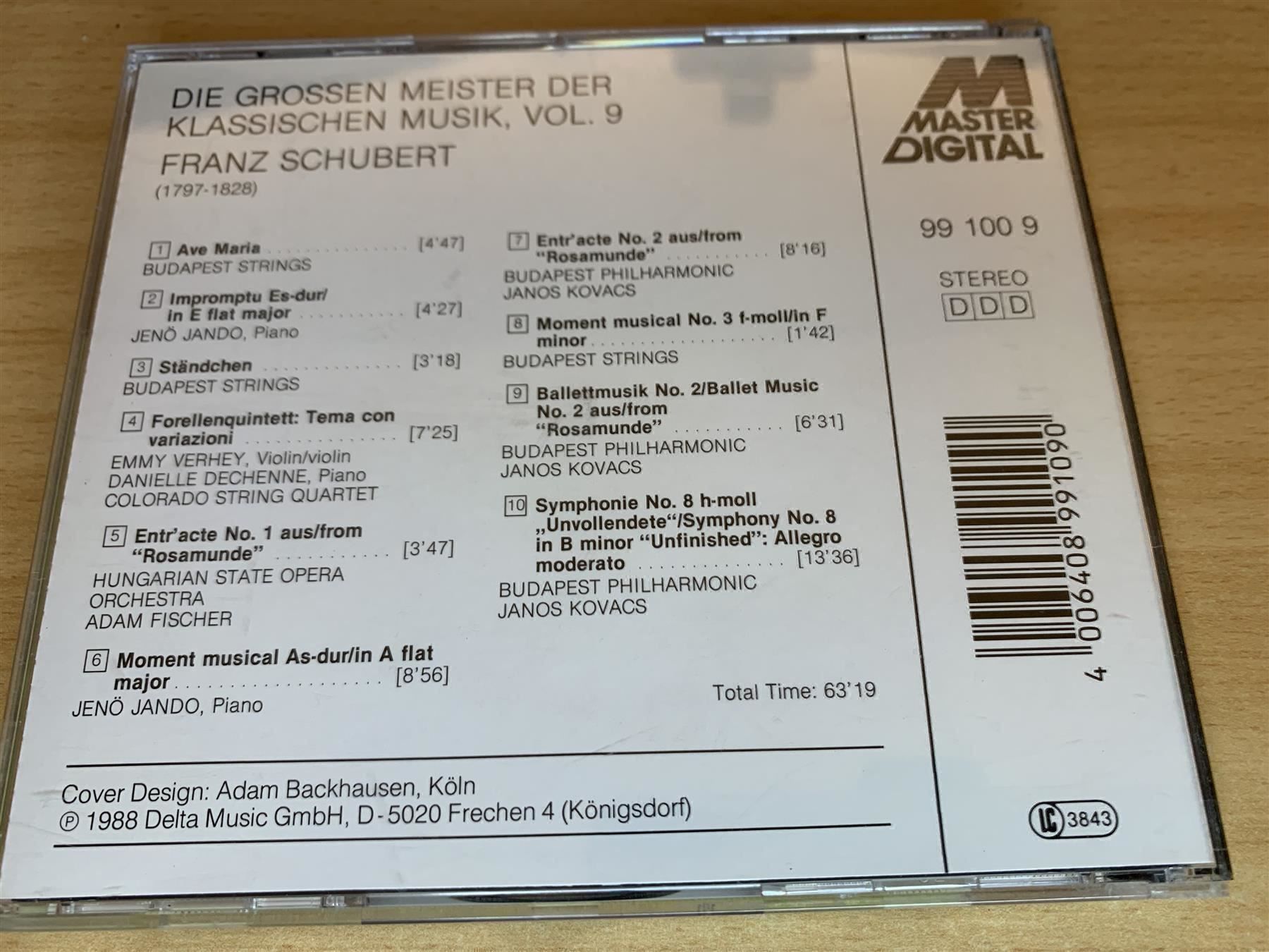 CD: Die Grossen Meister - Vol. 9: Schubert – Usato da Rikon im Tösstal venduto da Alpenmutz 1