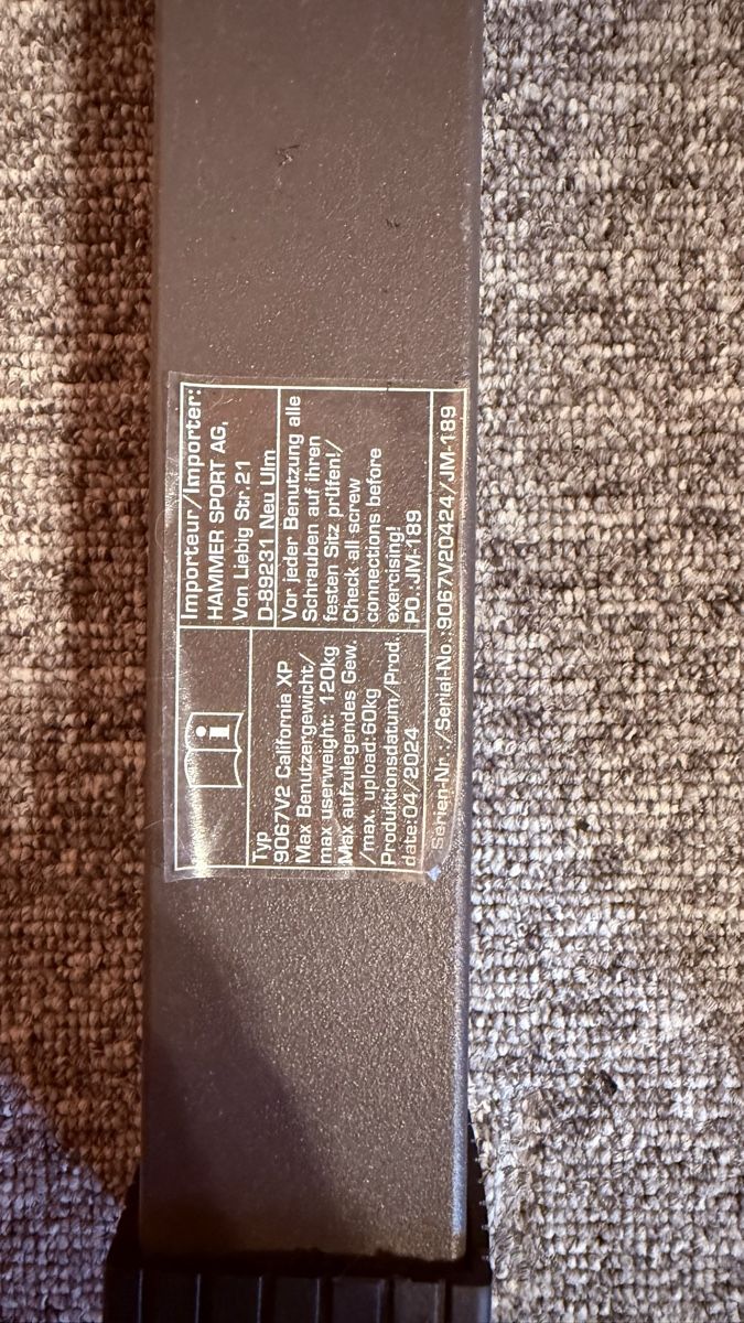 Hometrainer: Hammer 9067v2 California XP – Gebraucht aus Besenbüren von 1987raffael 1