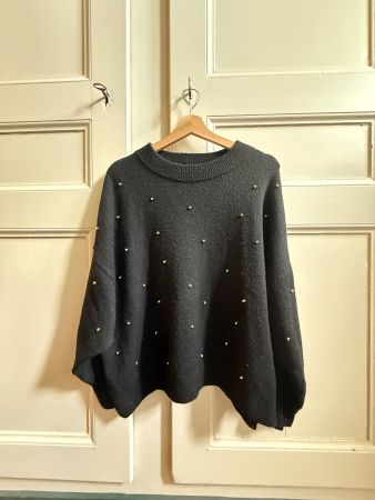 Pull Noir H&M à Strass, Taille XL