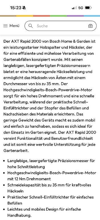 Alle Werkzeuge: Häcksler Bosch Rapid 2000 – Gebraucht aus Büron von the_lt96 2