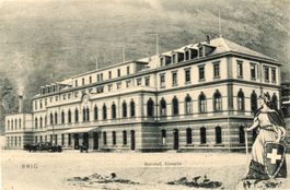 Brig  VS  -   Bahnhof - Südseite und Helvetia    um  1 9 0 6