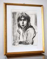 Max Kämpf  Basel Orig. Litho Mädchen Porträt 1966