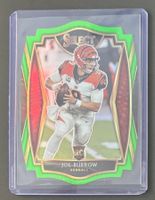 NFL Joe Burrow 2020 Select Neon Green Die-Cut Rookie Card