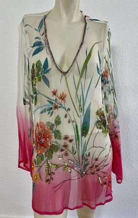 🌸 Luftige Seiden-Tunika von Monari Gr. 38 Sommerlich 🌸