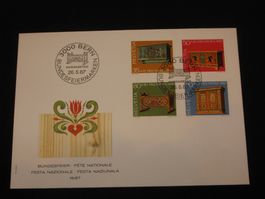 Pro Patria FDC 1987 Nr. 215 - 218 Schweizer Museen Bauernmöb