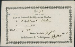 I VB / VS Simplon Pass - Postkutsche - Billett - 1842!
