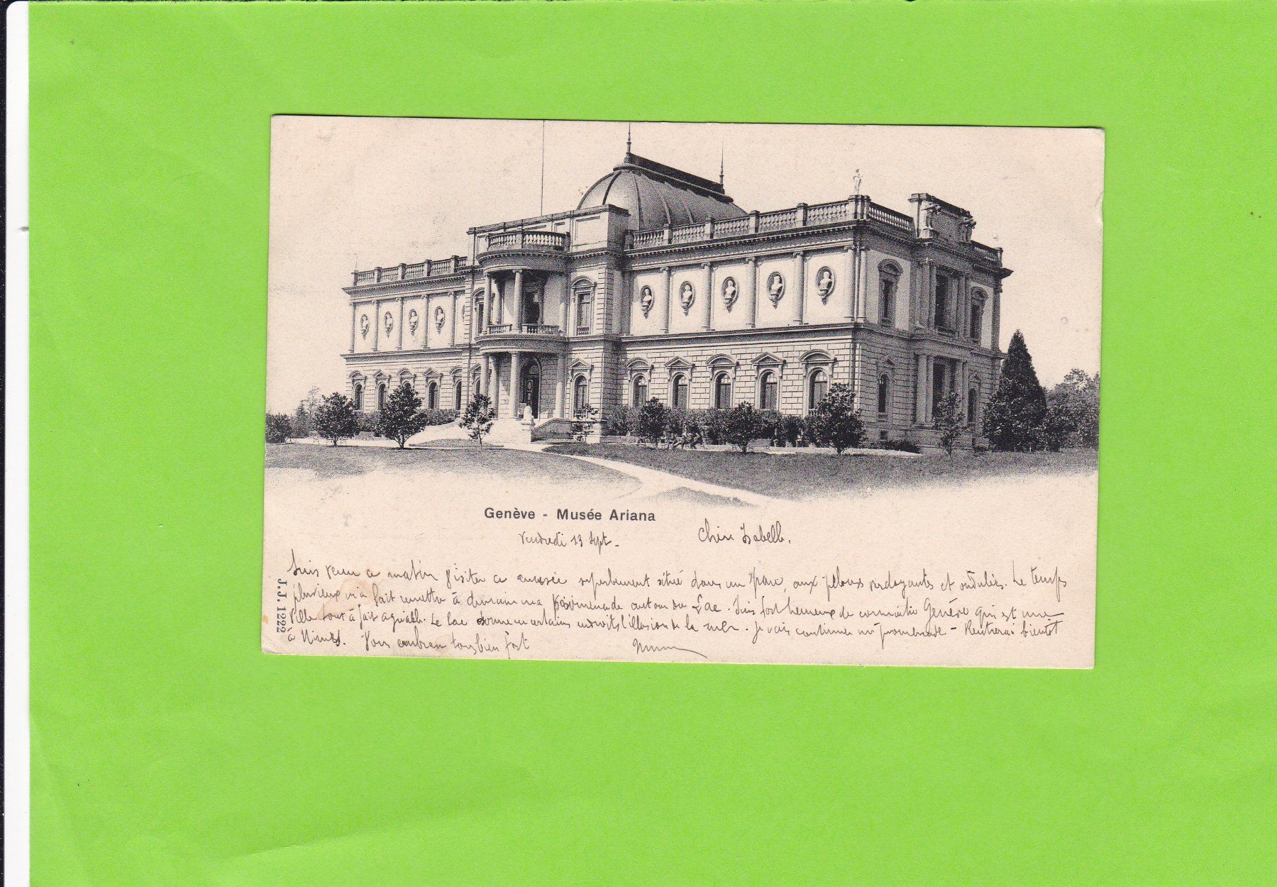 Ansichtskarten: Genève-Musée Ariana--1901 – Gebraucht aus St. Peterzell von neckertal
