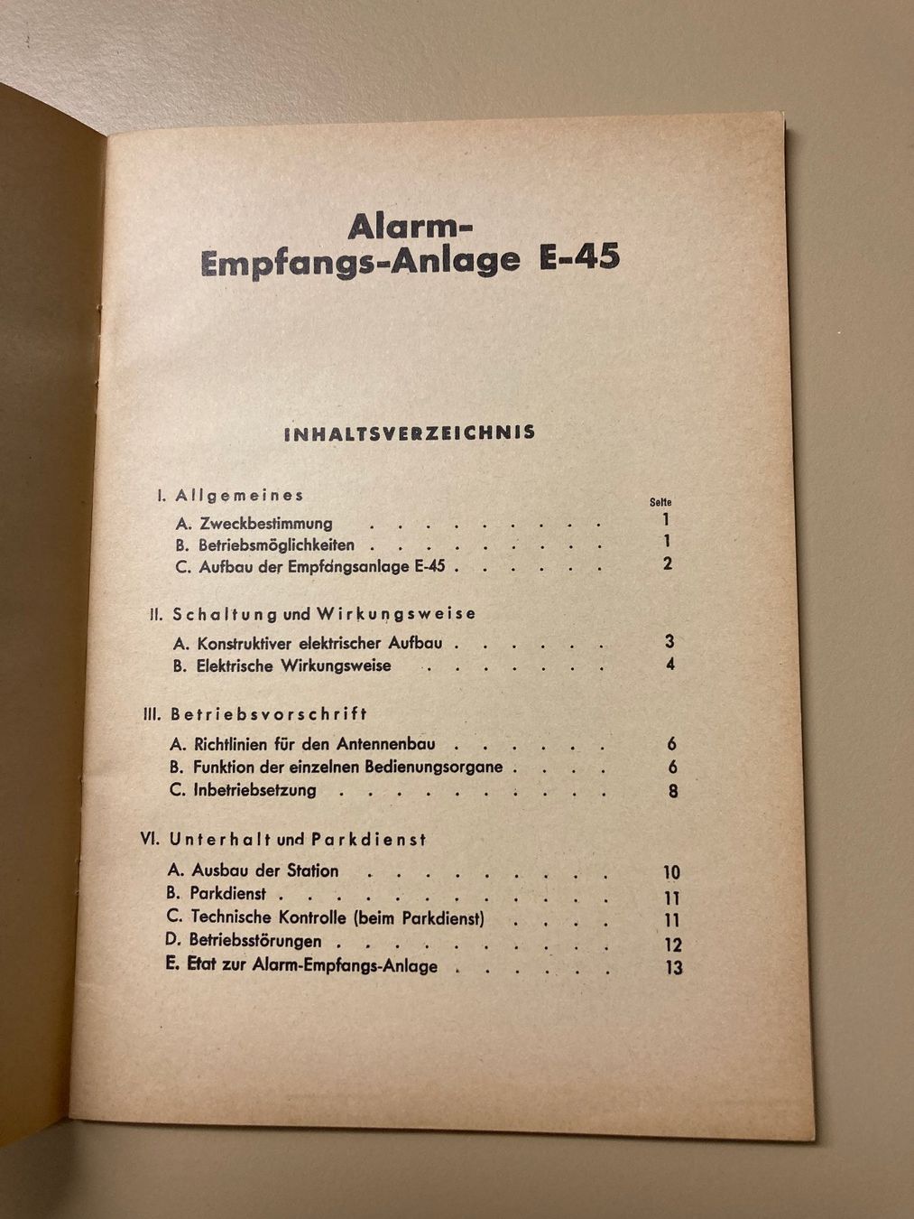 Schweizer Armee Plaketten & Abzeichen: Anleitung: Alarm-Empfangs-Anlage E45 - Schweizer Armee – Gebraucht aus Brütten von Hst1 3