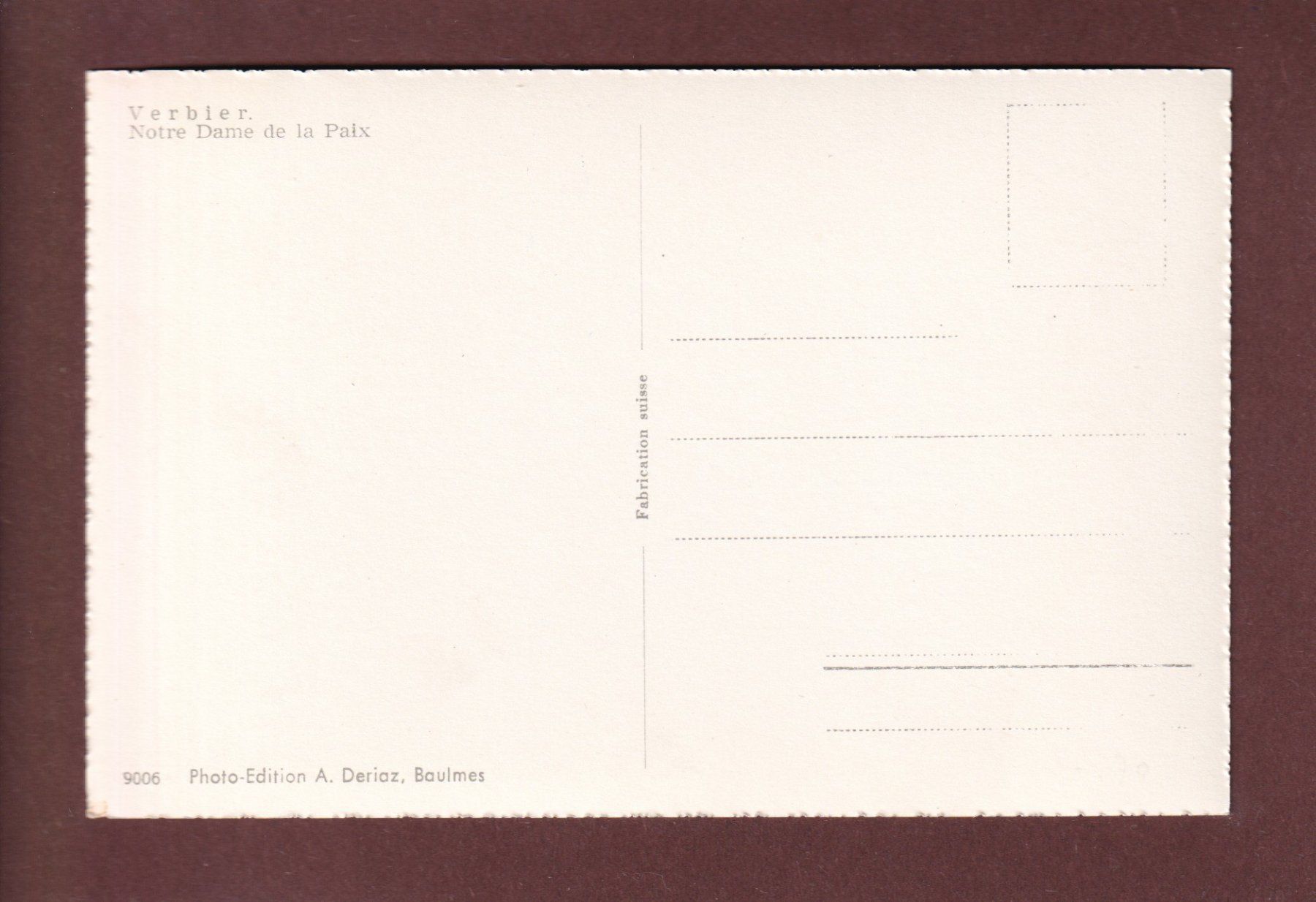 Cartes postales: VERBIER - Notre Dame de la Paix - Chèvre – D'occasion à Pully par nicecards-shop 1