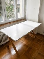 Micasa Esstisch,  weisse Tischplatte mit Holzb