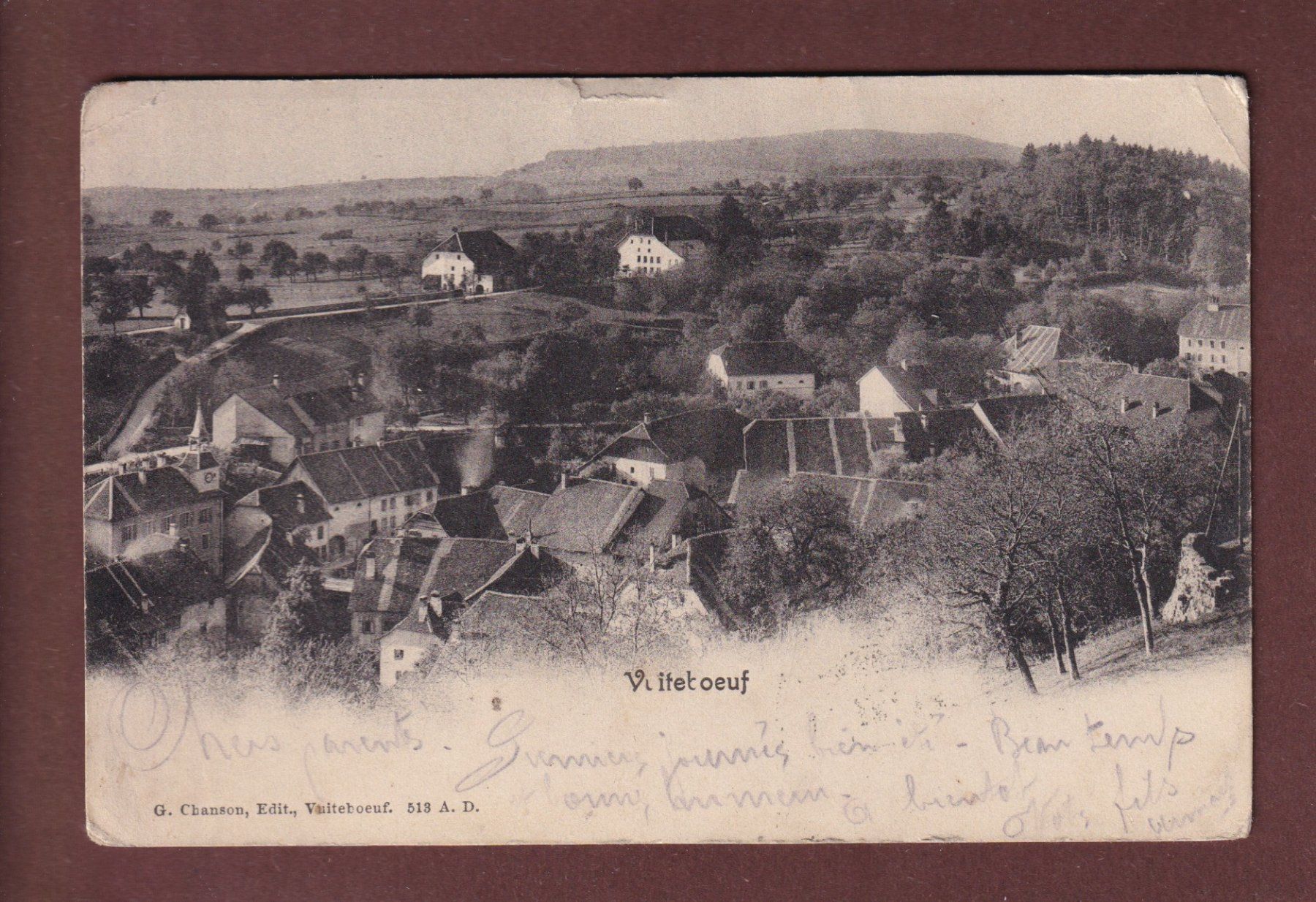 Ansichtskarten: VUITEBOEUF - 1904 – Gebraucht aus Pully von nicecards-shop