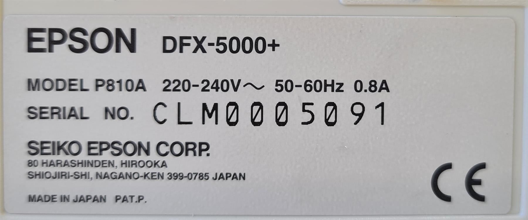 Epson Stampanti: Epson DFX-5000+ Nadeldrucker gebraucht – Usato da Niederdorf venduto da LeptonAG_Labor 5
