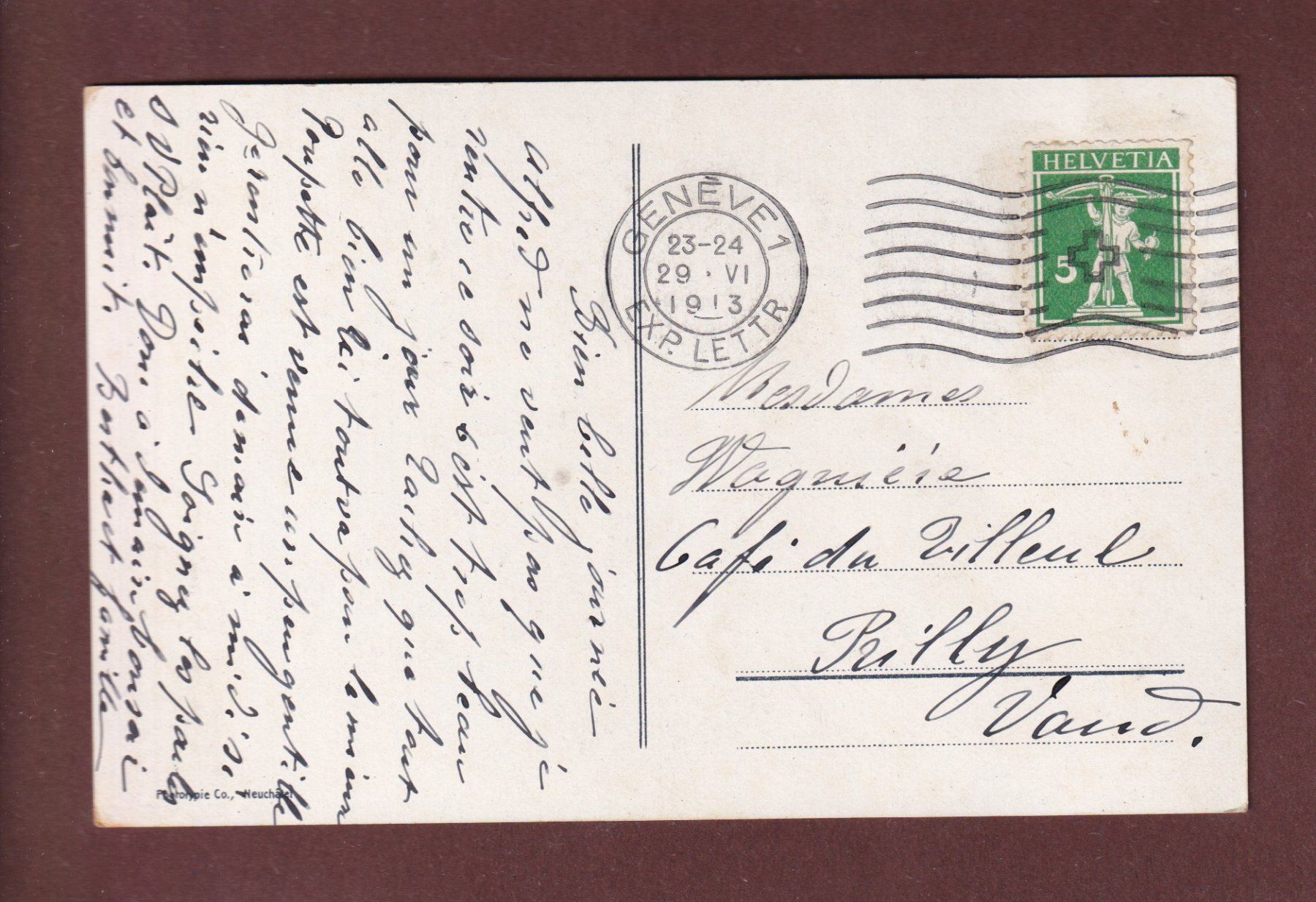 Cartoline postali: GENEVE - Panorama - 1913 – Usato da Pully venduto da nicecards-shop 1