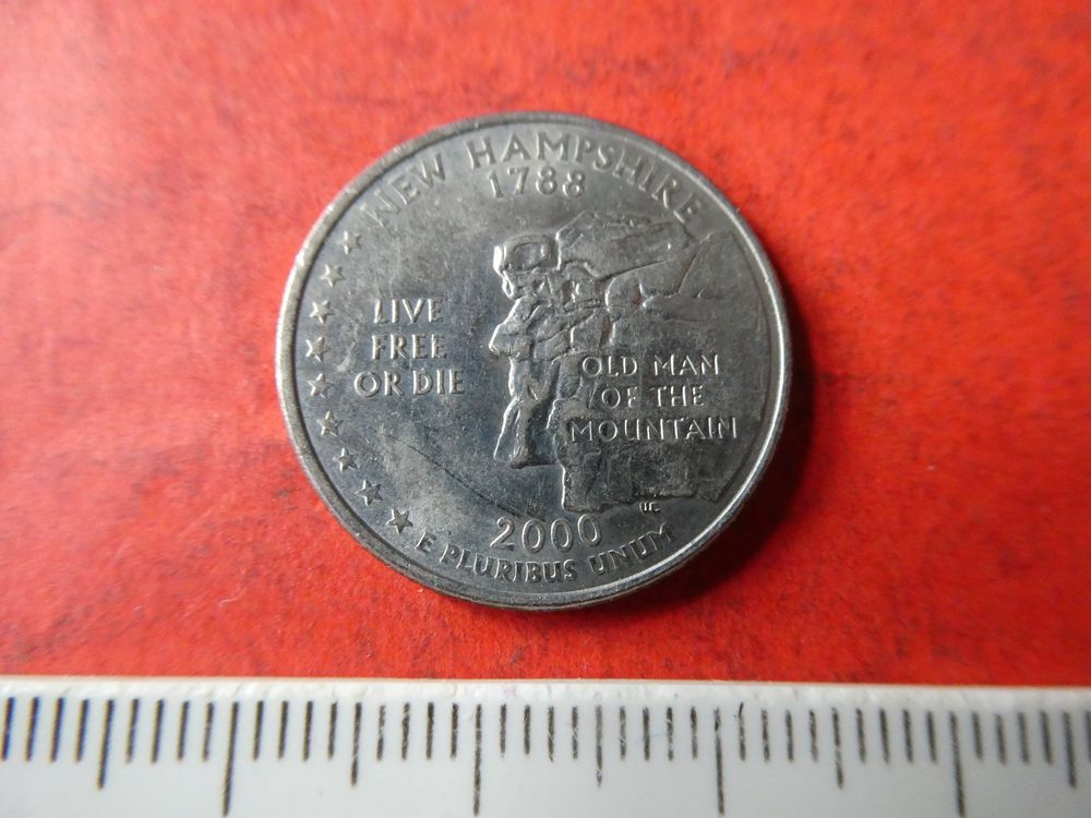 USA 2000, Quarter Dollar unz., Sondermünze New Hampshire (Neu (gemäss ...