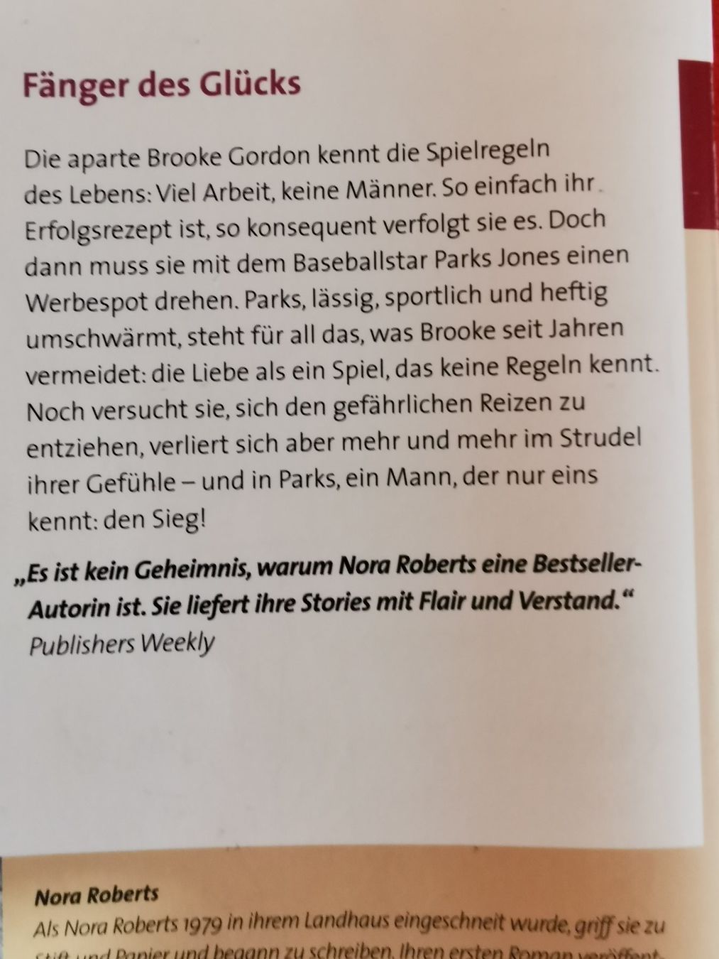 Bücher: Nora Roberts, Fänger des Glücks – Gebraucht aus Kölliken von mar5742 1