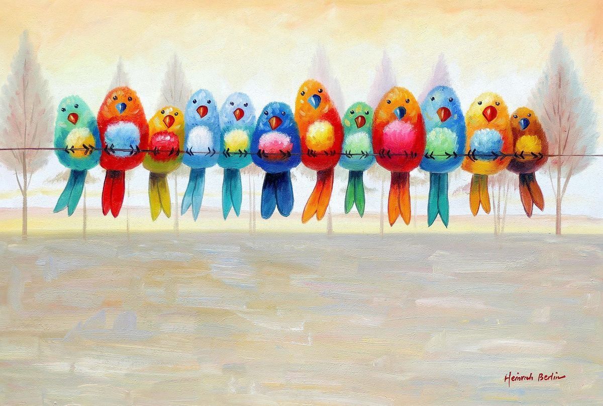 Riproduzioni & Creazioni: Modern Art - Lucky Birds – Nuovo (secondo la descrizione) da Larnaca venduto da KunstDepot24