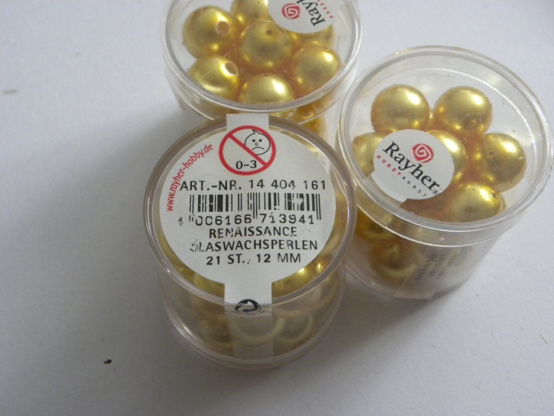 Perle (finte): Wachsperlen gold 12mm, 63St. – Nuovo e nell'imballaggio originale da Walterswil SO venduto da Jerry_maus