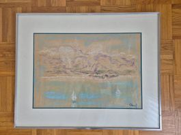 Tableau lac et montagne