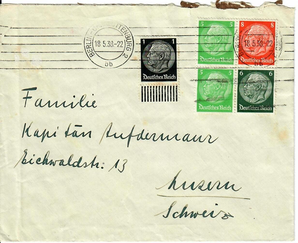 Alle Briefmarken: Brief, deutsches Reich 1938 – Gebraucht aus Hochdorf von Ziegel-16
