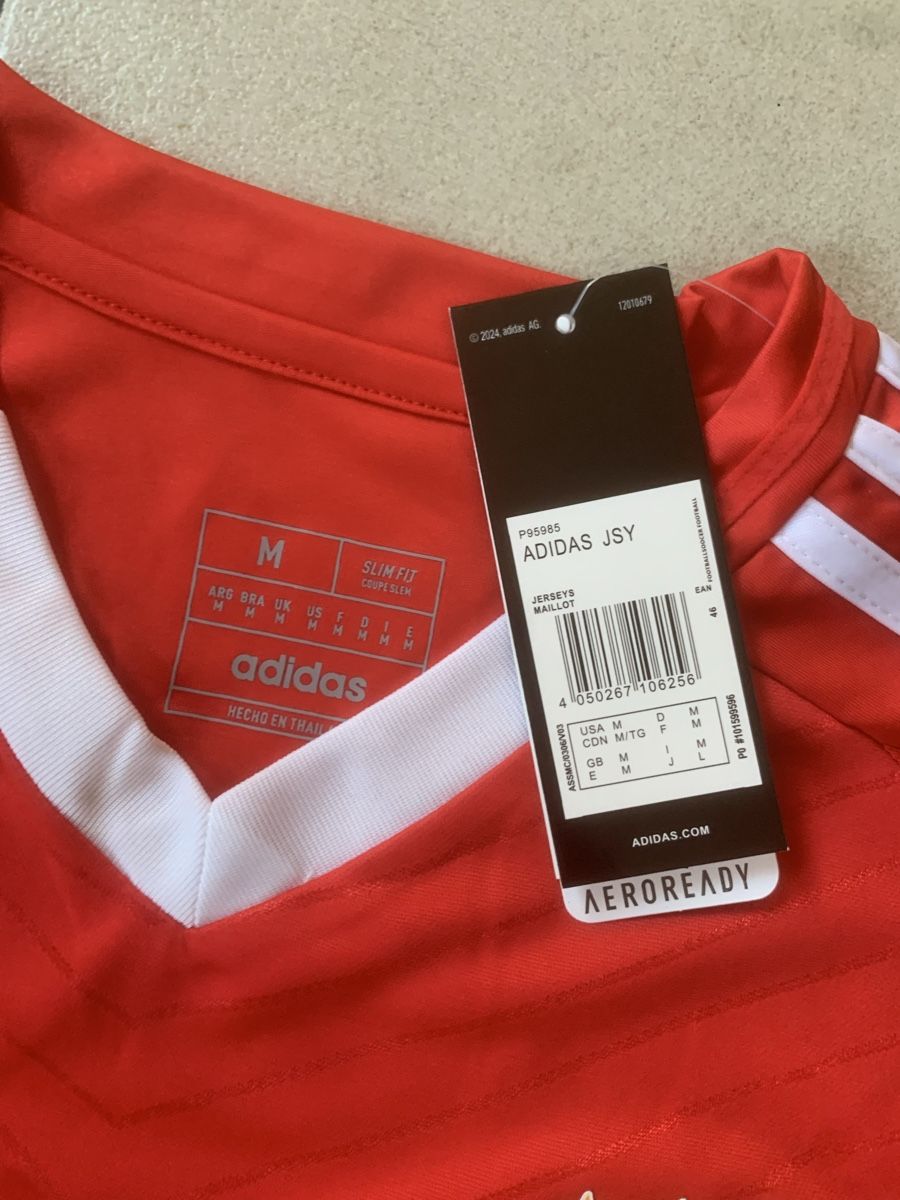 Maillot Extérieur Benfica Lisbonne 2017-2018 - Adidas, Taille L, Homme, Gris, Neuf Avec étiquettes