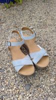 Sandalettes bleu clair en cuir 5TH AVENUE, pointure 40, NEUF