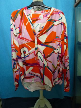 EMILY VAN DEN BERGH BLUSE VISCOSE LEICHT GR 46 BUNT NEUWERTI