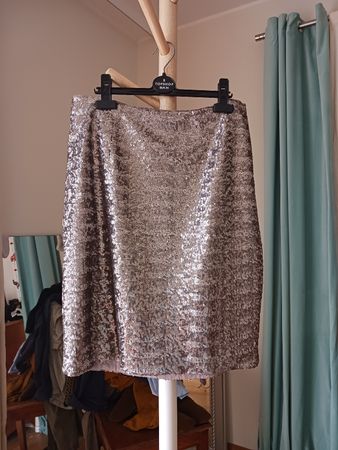 Jupe paillettes argenté- Banana Republic