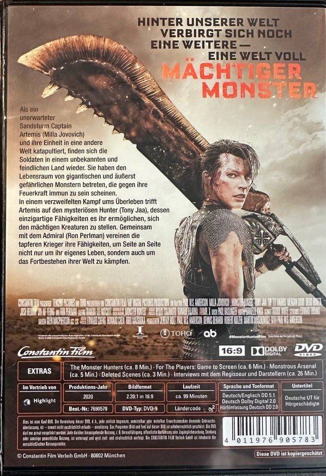 Tutti i DVDs: Monster Hunter DVD Top Zustand – Usato da Beringen venduto da Mantafisch1 1