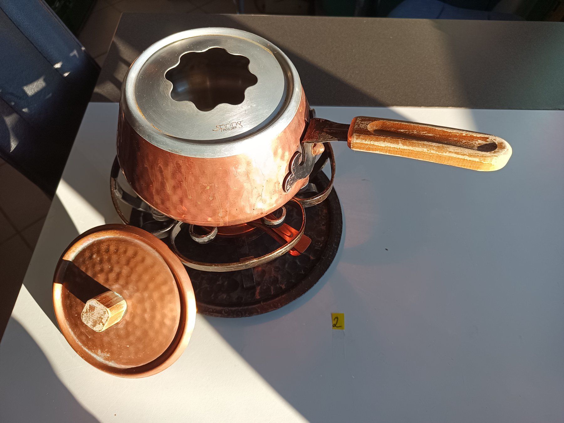 Pfannen: Kupfer Fondue Set – Gebraucht aus Oberegg von A-Z.Handel.Loehrer
