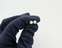 SOLITÄR DIAMANT OHRSTECKER IN 750 WEISSGOLD